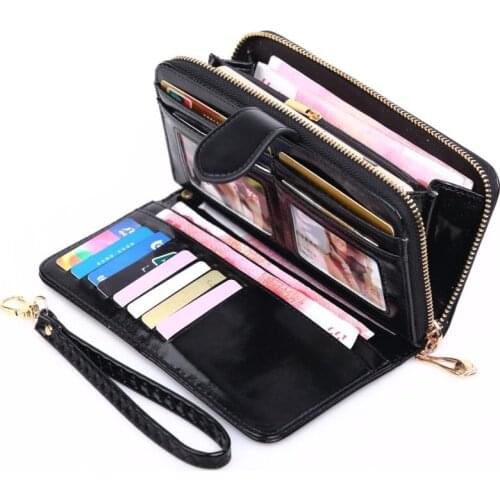 Women wallet clutch bag large capacity long zipper wallet multi-function card package purse womens red handbag Slim Wallet #25