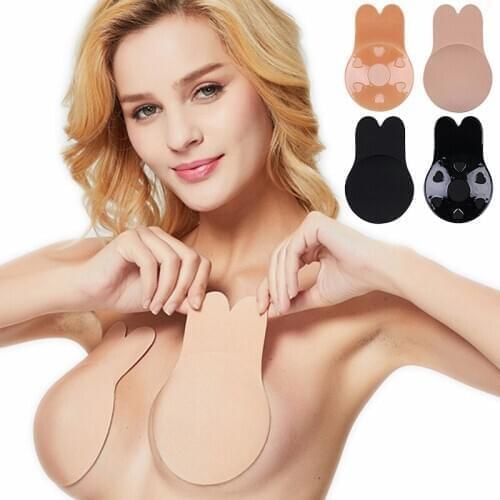 VIP 1 Pair Invisible Push Up Adhesive Bra Women Silicone Self-Adhesive Sticky Bra Strapless Sexy Bralette Reusable Rabbit Bras