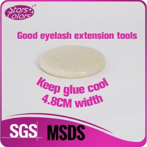 10 pieces/Lot Eyelash Makeup Tool Natural Tray Container Round Jade Stone False Eyelash Glue Tool Not Easy To Dry