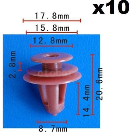 10pcs Nylon For Toyota Front Rear Door Trim Panel Board Retainer Clips 67771-12050 Door interior trim plate buckle