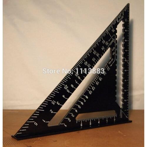 12inch/300mm Black Aluminum Alloy Speed Square Rafter Triangle Angle Square Layout Guide Construction Carpenter Woodworking