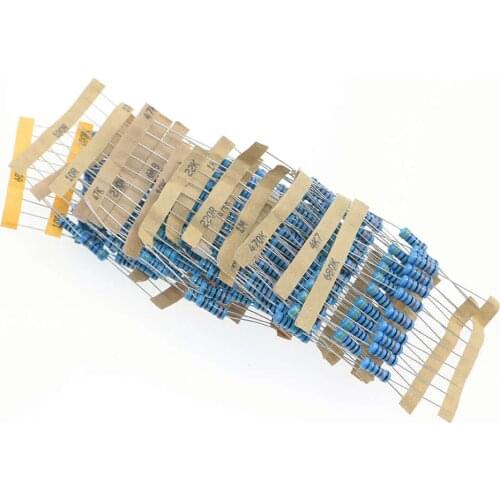 200Pcs 20Value each value 10pcs 1W 1% Metal Film Resistor 10 ohm-1M ohm Assortment Kit set