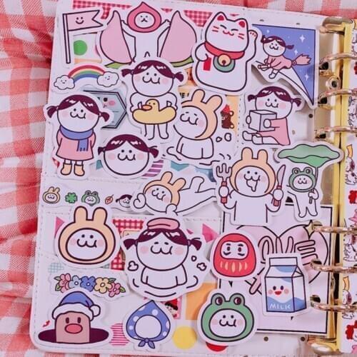 22pcs / Packs Cute Cartoon Funny Magic Girl Stickers Album Letter Kawaii Decoration Material Hand Account Diary Creative Sticker