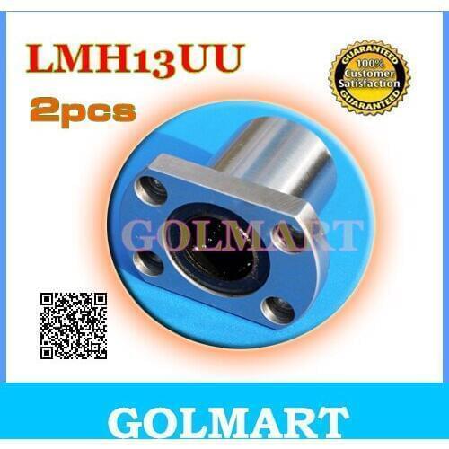 2pcs LMH13UU 13mm H oval flange Type Linear motion Bearing 13x23x32mm for linear shaft Linearlager kurz Flanschlager halbrund