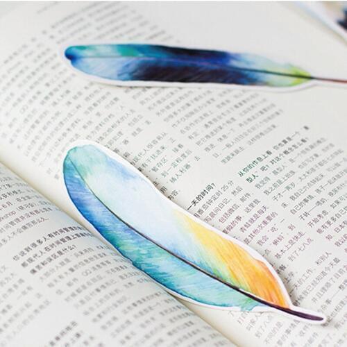 30 pcs/set Colorful Feathers Bookmark Original Nature Flyer Paper Book Mark Stationery Office Material School Supplies