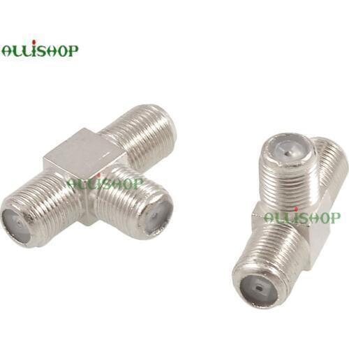 5 pieces F-Type Connector Females 3-Way Splitter/ Combiner/ Adapter/ Signal Mixer for Satellite or TV Antenna Connection