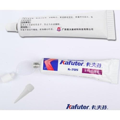 Free shipping 10 pcs/lot Genuine Kafuter k-705 RTV Silicone Rubber Electronic Glue Sealant Transparent Organosilicon 45g