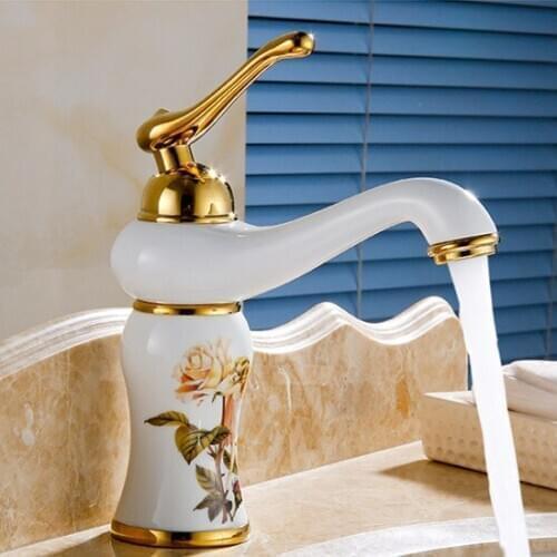 Free shipping Hot selling solid brass rose gold basin sink faucet with polished hot cold bathroom basin sink golden faucet