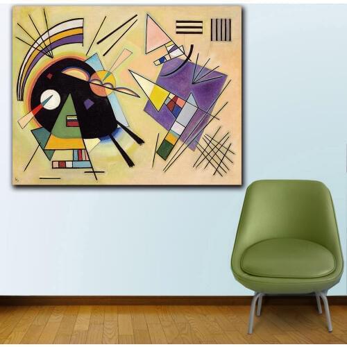 Black and Violet Wassily Kandinsky Canvas Painting For Living Room Home Decoration Oil Painting On Canvas Wall Painting no frame