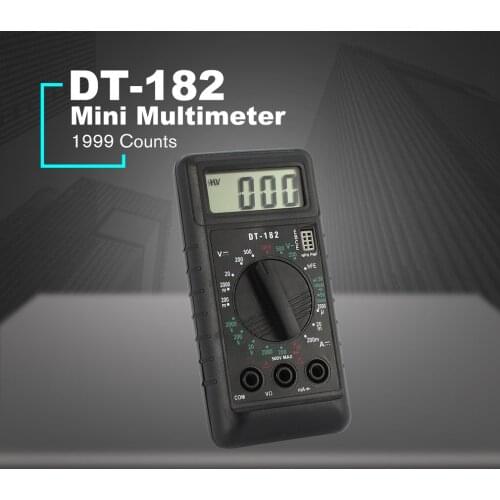 DT-182 Digital Mini Multimeter DC/AC Voltage Current Meter Handheld Pocket Voltmeter Ammeter Diode Triode Tester Multitester
