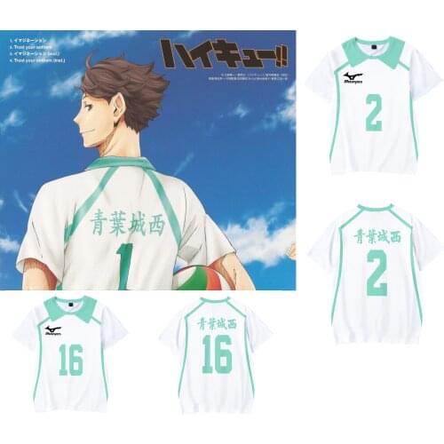 Haikyuu T-shirt Volleyball Team Uniform Training Clothes Oikawa Tooru Cartoon Cosplay T Shirt Men Women T-shirt Short Sleeve Tee