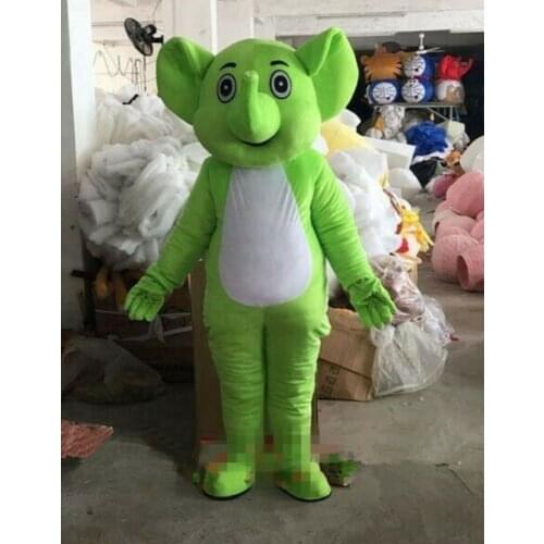 Green Elephant Mascot Costume Cosplay Party Game Dress Outfit Halloween Adult Event Apparel Cartoon Character Birthday Clothes