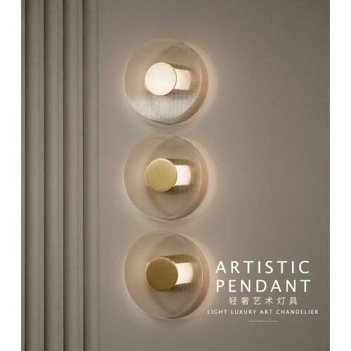 Copper wall lamp post-modern minimalist living room background wall corridor light creative model room bedroom bedside lamps