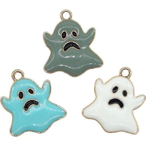Cute Enamel series Ghost Charms Halloween Pendant For DIY Jewelry Earring Bracelets Necklace Finding Accessories