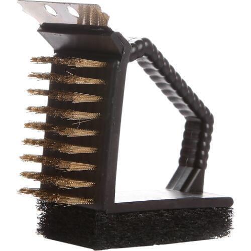 Multifunctional Barbecue Cleaning Brush Grilled Net Charcoal Net Clean Tool Barbecue Accessories with Scraper Handle 3Pcs/Lot