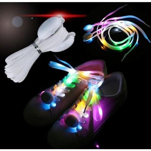 Fashion LED Flashing Shoelace Multicolor Glow Color Changing Shoelace Night Running waterproof Shoestrings 120cm Length