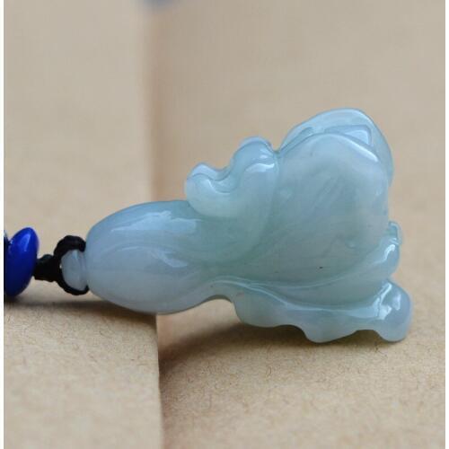 Natural Boutique Light green Jadeite Jades Pendant Carved Cabbage flowers Pendant Necklace Gift for Women Fashion Jewelry