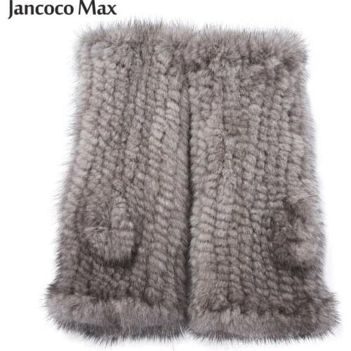 2020 New Arrivals Womens Real Mink Fur Gloves Female High Quality Winter Keep Warm Half Finger Mittens S7749