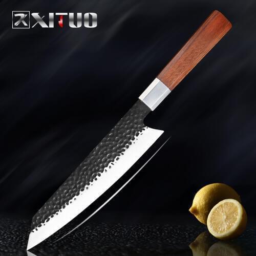 XITUO Chef Knife High Carbon Stainless Steel Handmade Forged Sharp Slicing Meat Vegetable Kiritsuke Nakiri Knife Cooking Tools