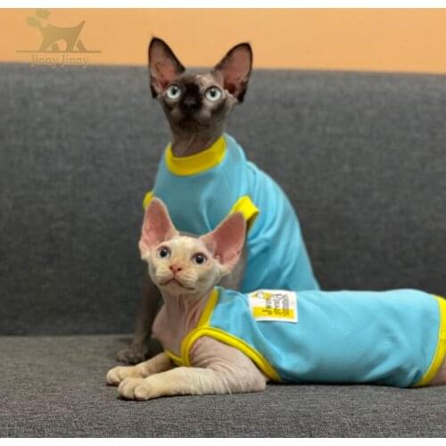 Sphynx Cat Clothes， Hairless Cats Breathable Adorable Cat Wear Shirt Clothes, Cats Pajamas Jumpsuit For Sphinx Fairless Cat