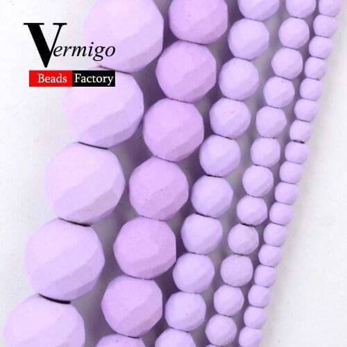 Natural Minerals Beads Light Purple Nanotech Rubber Faceted Hematite Beads For Jewelry Making Diy Bracelet Necklace 2-10mm 15"