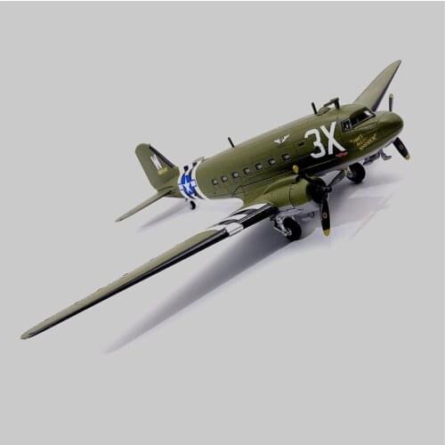 Diecast 1/100 101 Airborne Division C47 Transport Fighter Aircraft Model Desktop Display Products Room Decoration
