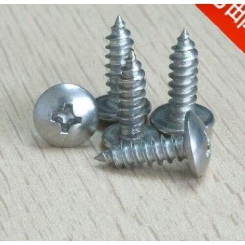 Hardware supplies 304 stainless steel cross mushroom head tapping screws mushroom for furniture M4*8