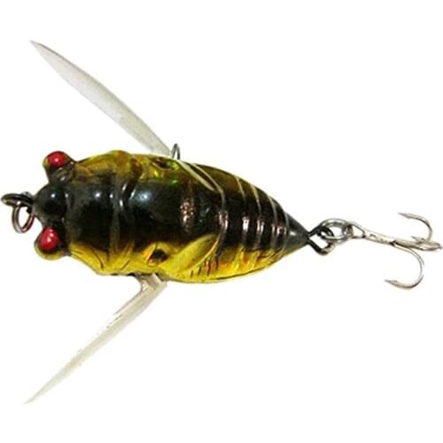 Random Color 1 Pc 4-Color Insect Cicada Baits Fishing Lures Simulation Fishing Insect Wobblers 4cm Bass Fishing Minnow Tack U6D2