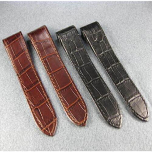 New Black / Brown 23mm Grain Leather Strap For San 100 Tos Watch Band + Tools