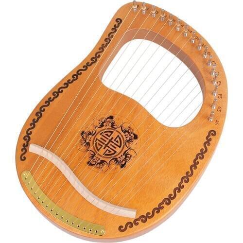 Carved Exquisite 16 Tones Harp Mahogany Body and Wrench Perfect Gift for Music Lovers Kids Children Friends