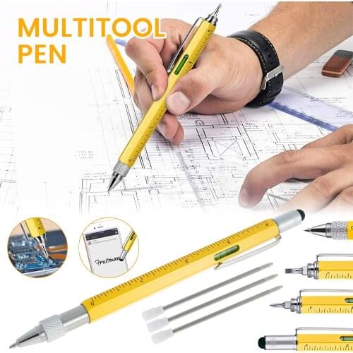 Screwdriver Ruler Spirit Level Tool Multi Function Ballpoint Pen With A Top And Scale Stylus For Touch Screen Tool Pen Supplies