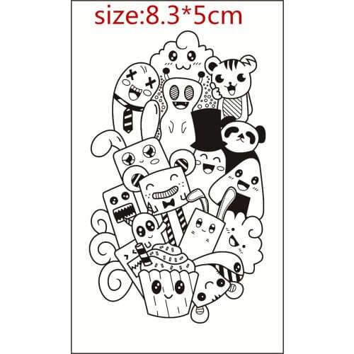 Ice Cream Cartoon Pattern Stamp And Metal Die Scrapbooking Alphabet Stamp Embossing Craft Making Silicone Transparent Stamps
