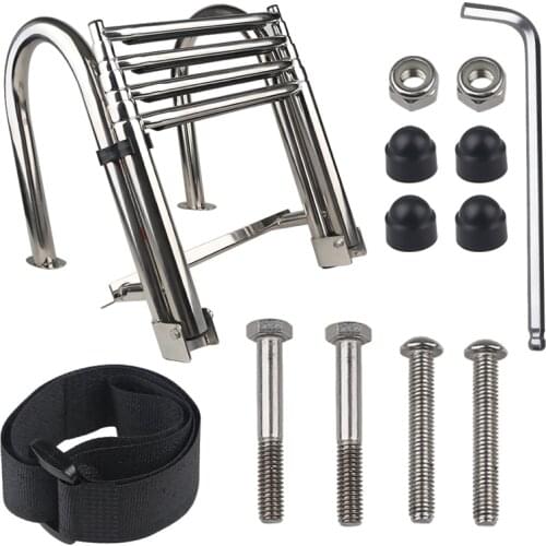 4 Steps Marine Boat Ladder Stainless Steel Yacht Swimming Folding Board Ladder Stainless Steel
