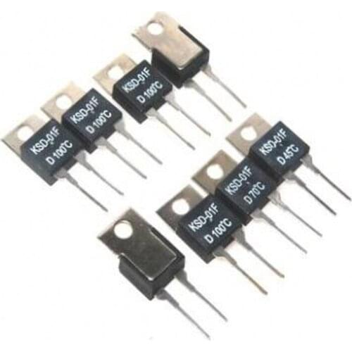 50PCS 40 50 60 70 80 90 100 110 120 Deg C NC Normally Closed 1.5A Thermal Switch Temperature Sensor Thermostat KSD-01F JUC-31F