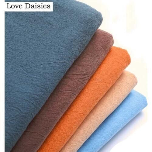100% Cotton Washed Crepe BLUE CAMEL GREEN VIOLET BLACK KHAKI BROWN Fabrics for Apparel Dress Spring Summer Pants Handwork Craft