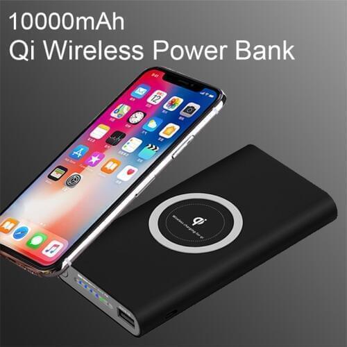 Universal 10000mAh Power Bank Qi Wireless Charger for iPhone X XS 8 7 Phone External Battery for Samsung Xiaomi OPPO Powerbank