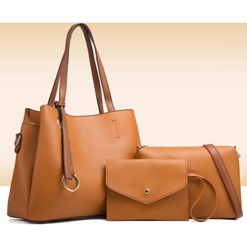 High Quality Women Pu Leather Handbags Fashion Large Capacity 3 Pieces Tote Messenger Bag Casual Ladies Crossbody Bags for Women