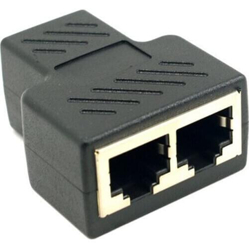 1 To 2 Ways RJ-45 Female LAN Ethernet Network Cable Female Splitter Connector Adapter For Laptop Docking Stations