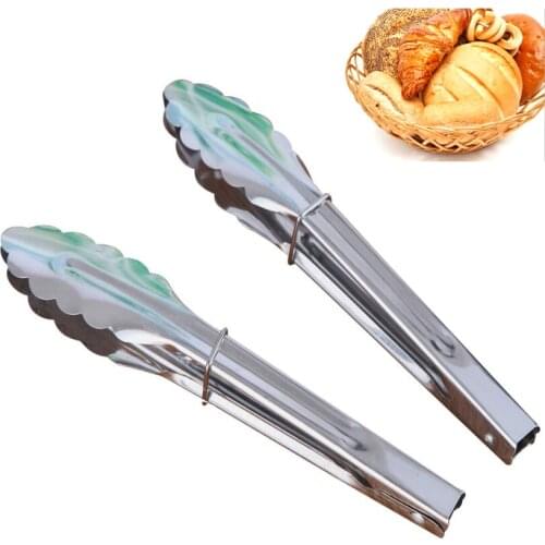 1pcs Stainless Steel Salad Tongs BBQ Kitchen Cooking Food Serving Utensil Tong Kitchen Accessories Tools Restaurant Food Folder