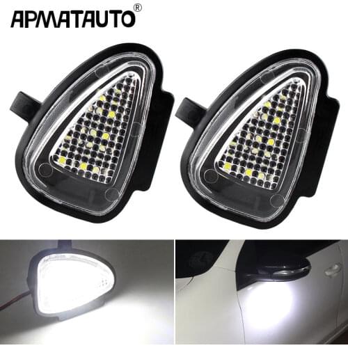 2pcs Error Free White Led Under Side Mirror Puddle Light Canbus For VW Golf 6 MK6 GTI R 2008-2014 Touran 2011-2014
