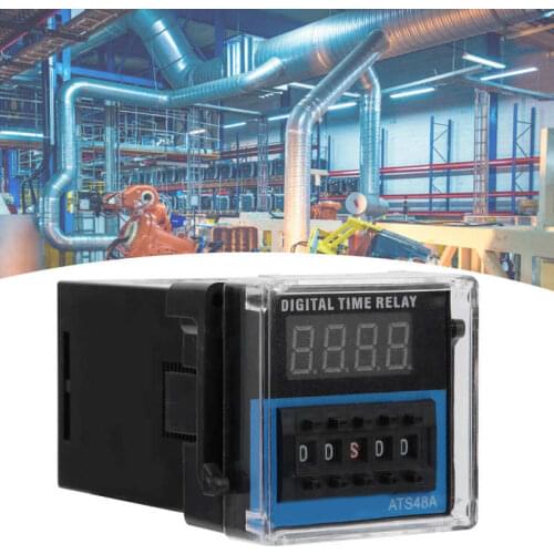 AC 220V ATS48A-1Z Digital Display Time Relay Delay Timing Relay Module Timer Low Power Consumption With Base Voltage