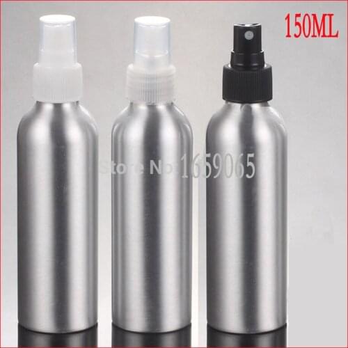 150ml Aluminium bottle pump sprayer bottle black pump spray head Aluminum metal bottle Refillable bottle mist sprayer 100pcs/lot