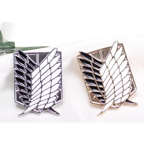 Attacking Giant Brooches Badge Shigeki No Kyo Anime Cosplay Freedom Wings Mens Womens Brooch Pins Decoration Gift Llavero