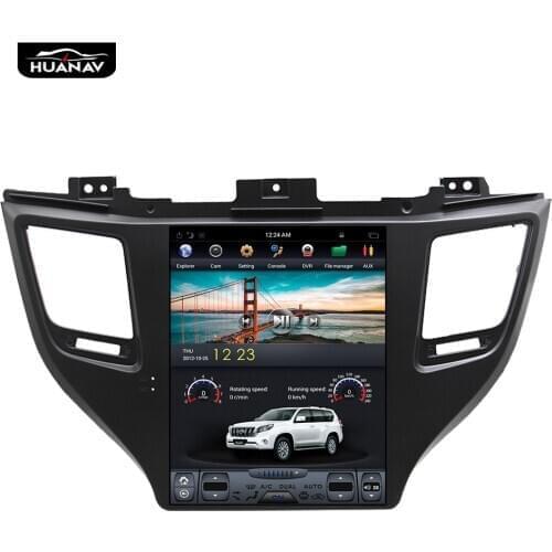 Tesla style Android 7 Car DVD Player GPS Navigation For Hyundai Tucson 2015-2018 Auto stereo radio multimedia player Head unit