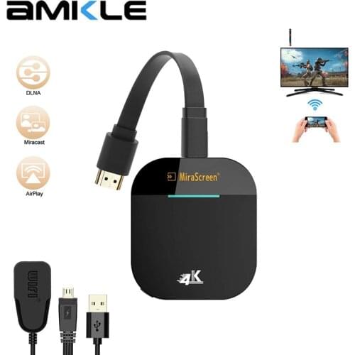 AMKLE Mirascreen G5 5G 2.4G 4K Wireless Adapter Dongle TV stick Miracast Airplay Receiver Wifi Dongle Mirror Screen AnyCast