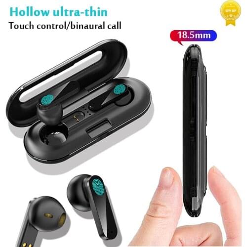 TWS Wireless Headphones Bluetooth Earphones Ultra-Thin Portable In-Ear Touch IPX6 Sports Gaming Headset with Mic Charging Box