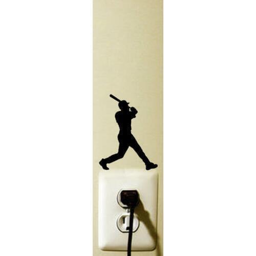 Baseball Player Fashion Home Decor Vinyl Light Switch Sticker Wall Decal 6SS0128