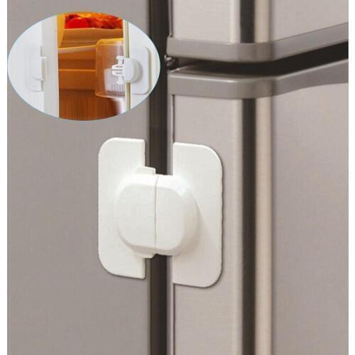 White Fridge Safety Lock Freezer Lock Latch for Baby Toddler Children Security unnecessary ​injuries