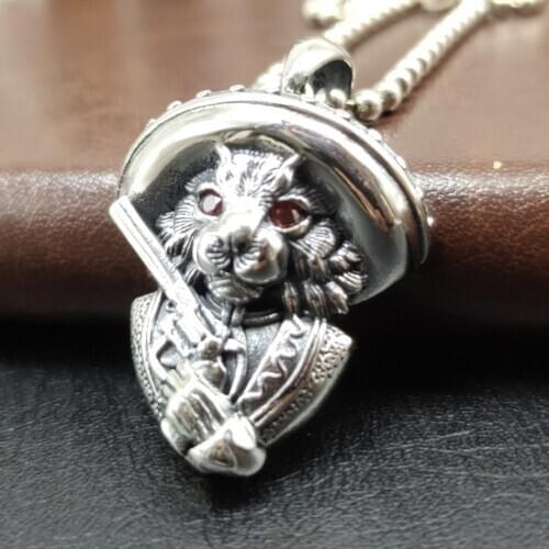 BOCAI New real solid S925 sterling silver jewelry original design cat domineering personality Man and Woman pendant