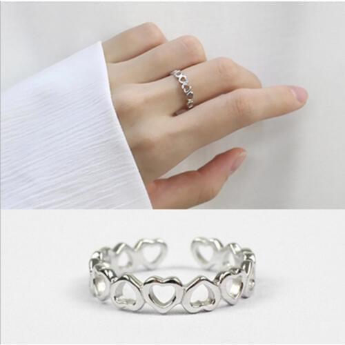 Bohemian Luxury Vintage Punk Heart Silver Color Rings For Women Wedding Statement Finger Ring Anillos Anelli Bijoux